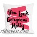 One Bella Casa Personalized You Look Gorgeous Swipe Throw Pillow HMW9565